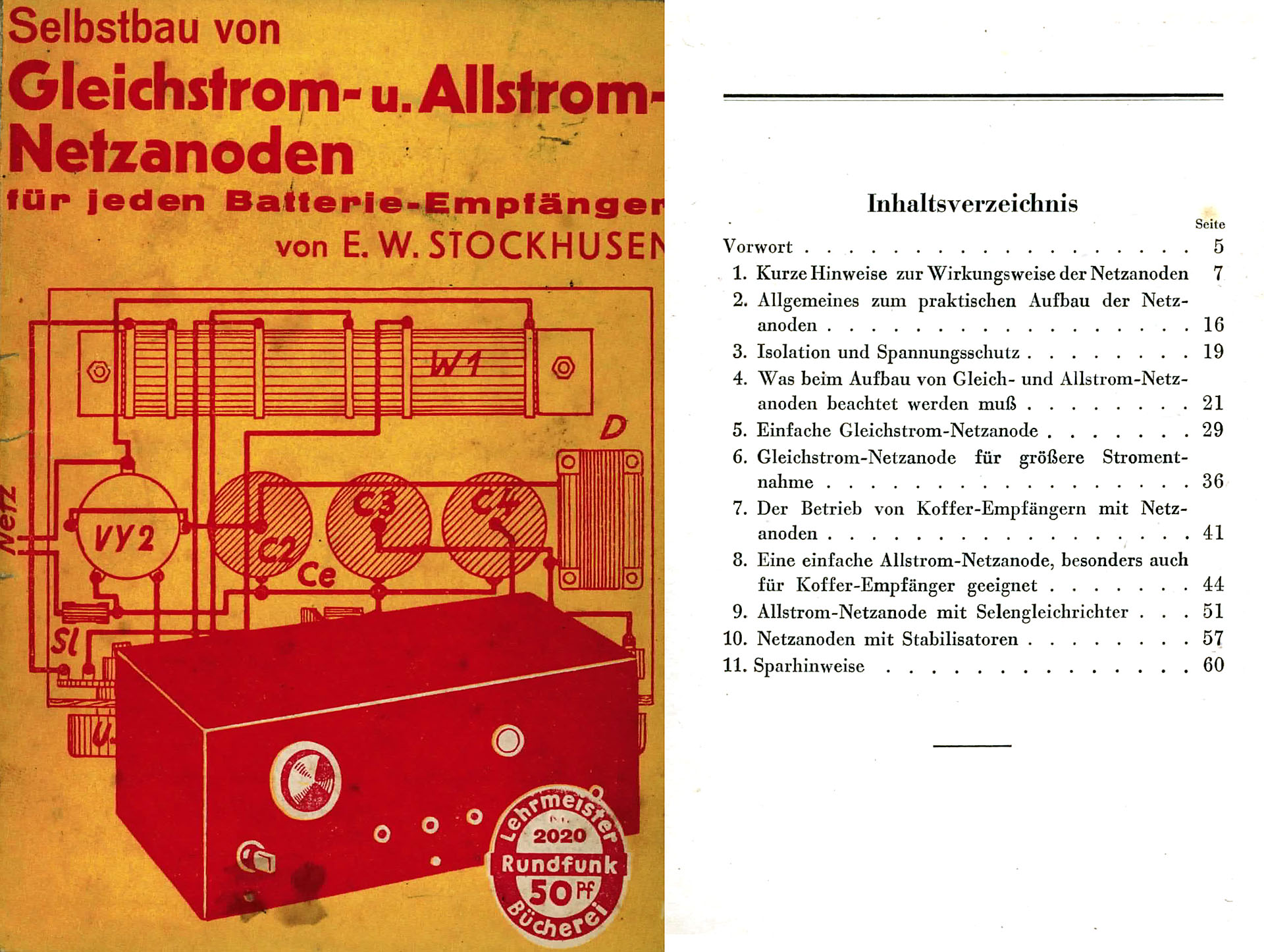 Selbstbau von Gleichstrom- und Allstrom - Netzanoden - Stockhusen, E. W.